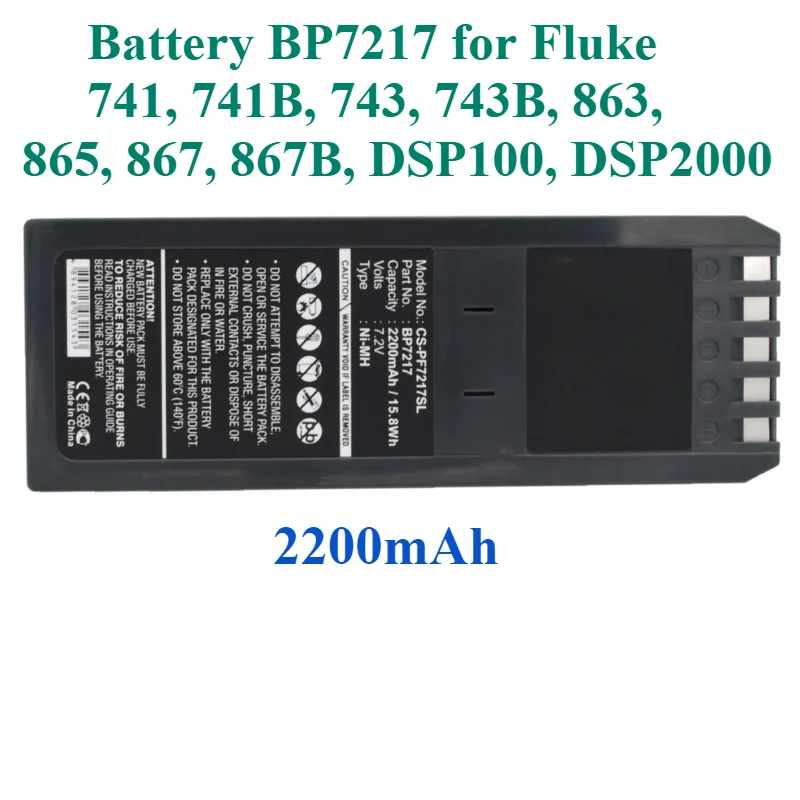 

2200mAh Battery BP7217 for Fluke 741, 741B, 743, 743B, 863, 865, 867, 867B, DSP100, DSP2000