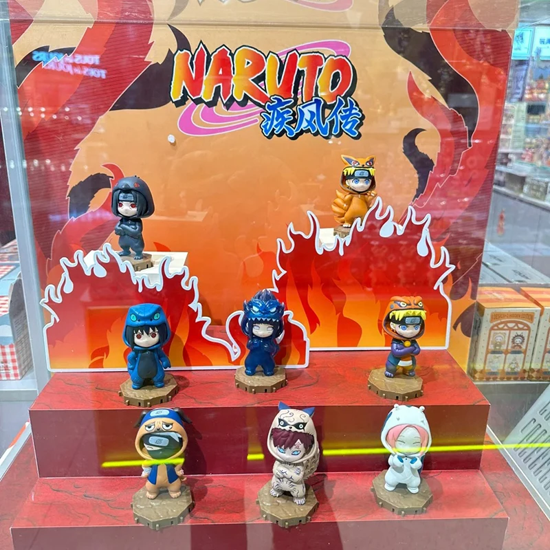 Bandai Naruto Bnfigureq Pajamars Serie Kakashi Sasuke Sakura Doll Scatola misteriosa Ornamenti da scrivania Modello giocattolo Regalo da collezione