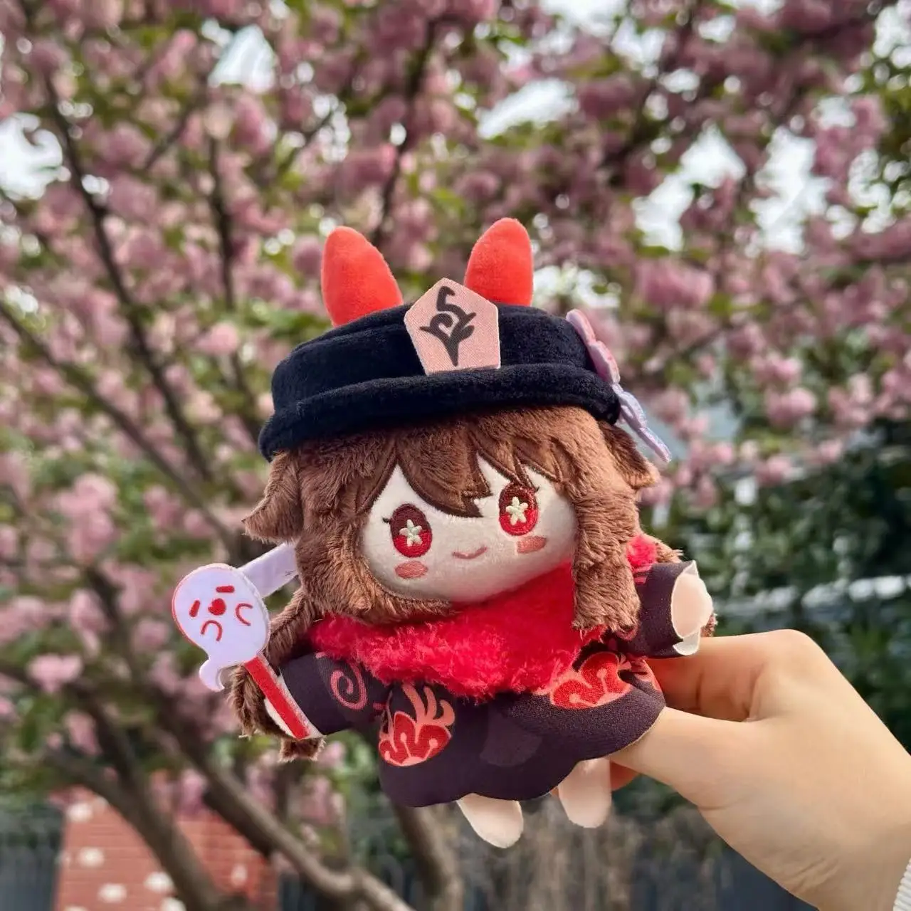 New 10CM Anime Genshin Impact Hu Tao Cosplay Cute Plush Pendant Keychain Plushie Knapsack Ornament Christmas Gifts