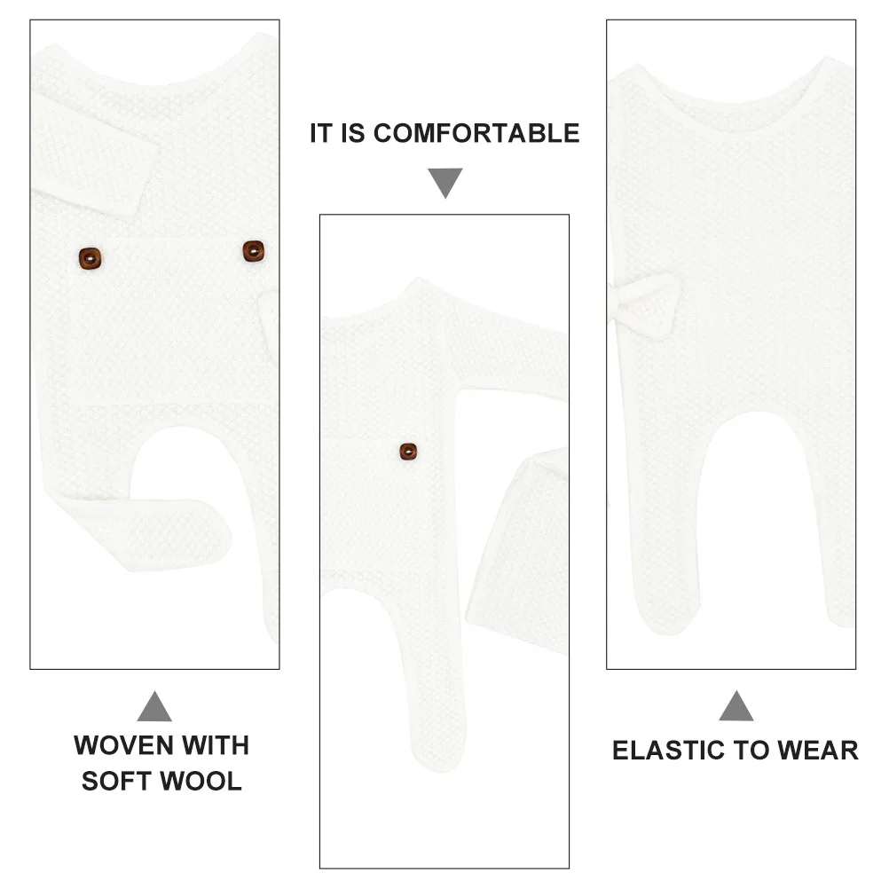 

1Set Newborn Knitted Jumpsuit Soft Comfortable Baby Photo Clothes Perfect for Photography Baby Modeling Clothes