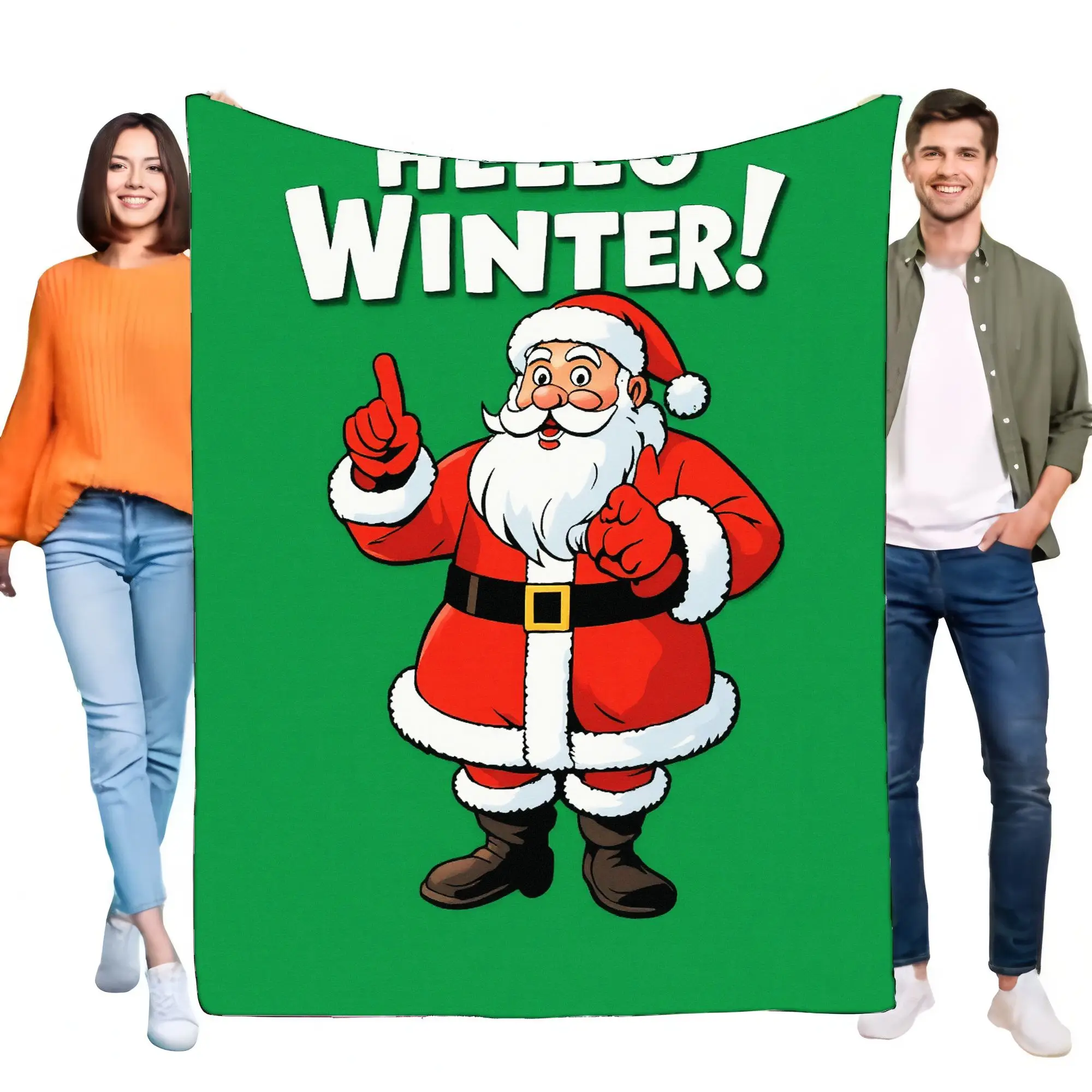 Cozy Winter Blanket with Santa Claus Design Soft Warm Throw for Holiday Decor Ideal Gift for Christmas and Winter Season Fun Hom