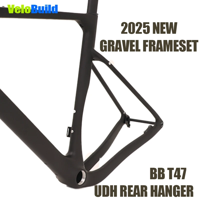 

VeloBuild Road Carbon Fiber Gravel Bike Framesets Bottom Bracket T47 New UDH Rear Hanger