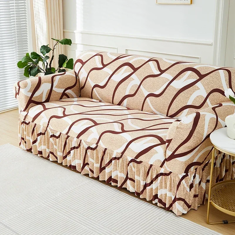 Geometric Sofa Cover for Living Room Adjustable Couch Cover Corner L Shape Stretch Sofa Slipcover Combination Chaise Home Decor