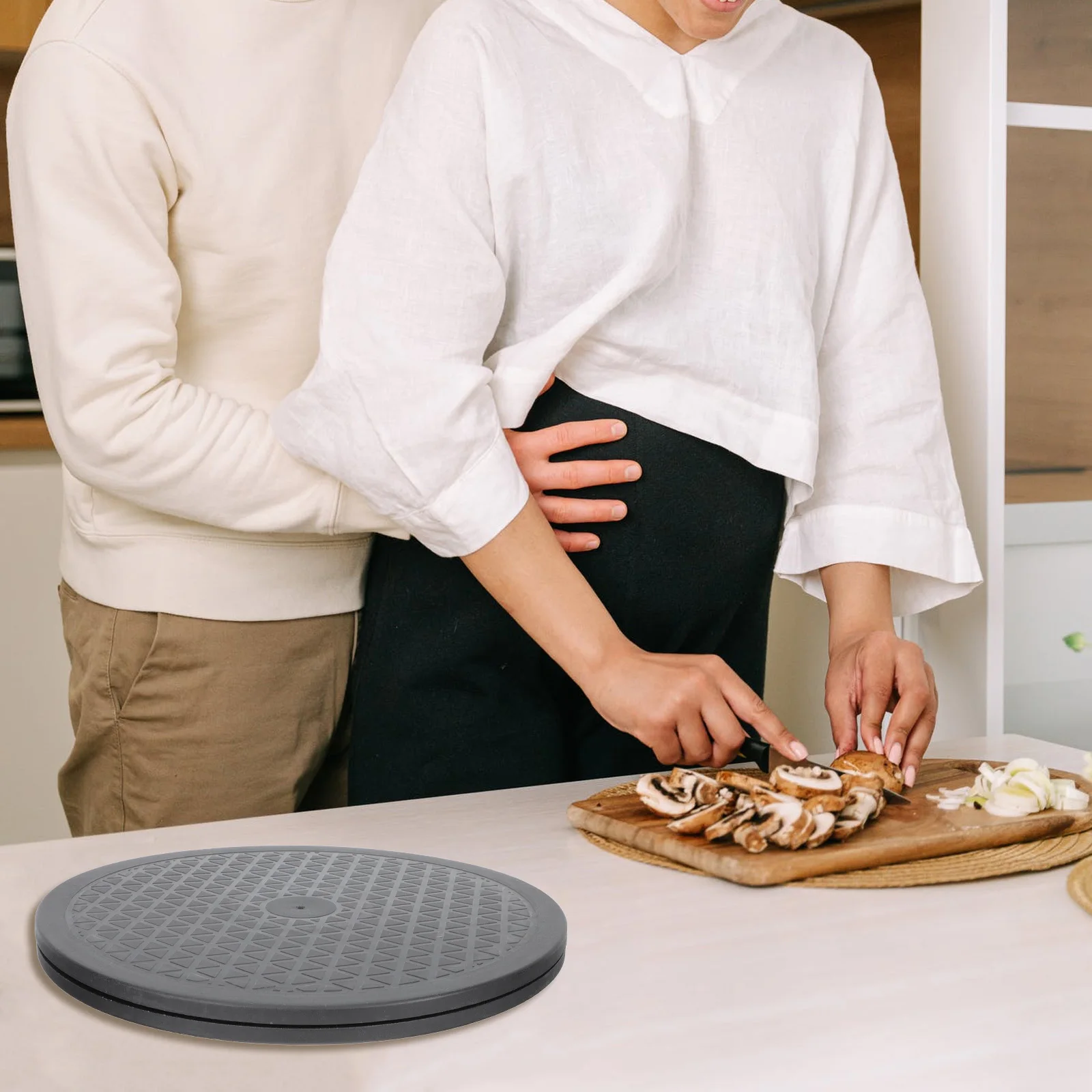 

Rotating Turntable Tray for Kitchen Cabinet Organizer 360 Degree Swivel Base Heavy Duty ABS Turntable Plate for Spices Bonsai