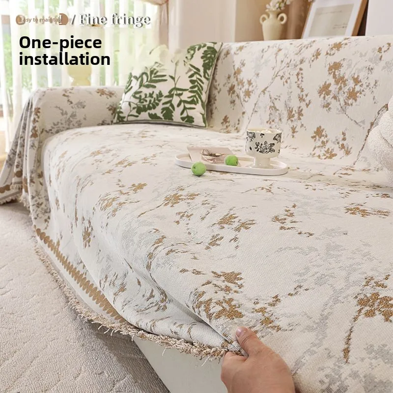 

Retro Luxury Full Cover Dustproof Non-slip Wear-resistant Sofa Cover Cloth Simple Style Sofa Sheet Covering Modern Leisure Fa...