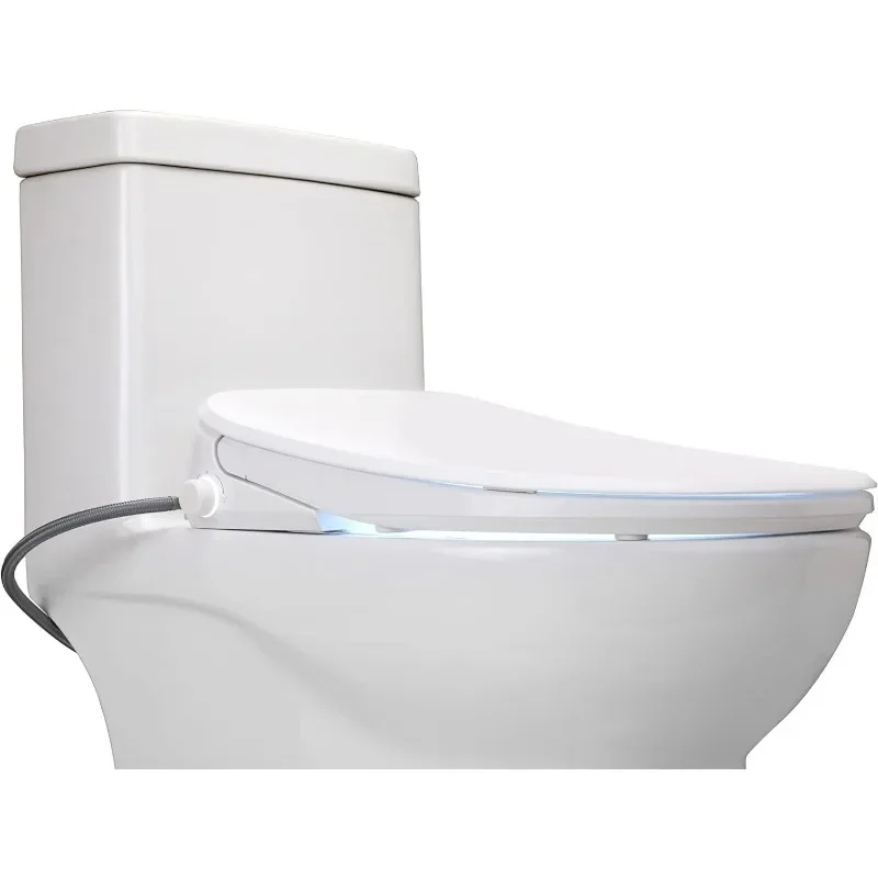 ALPHA BIDET UX Assento Sanitário Pérola Bidé, Ferramentas de Água Quente Infinitas, Branco Alongado, Perfil Ultra Baixo, Melhoria Da Casa