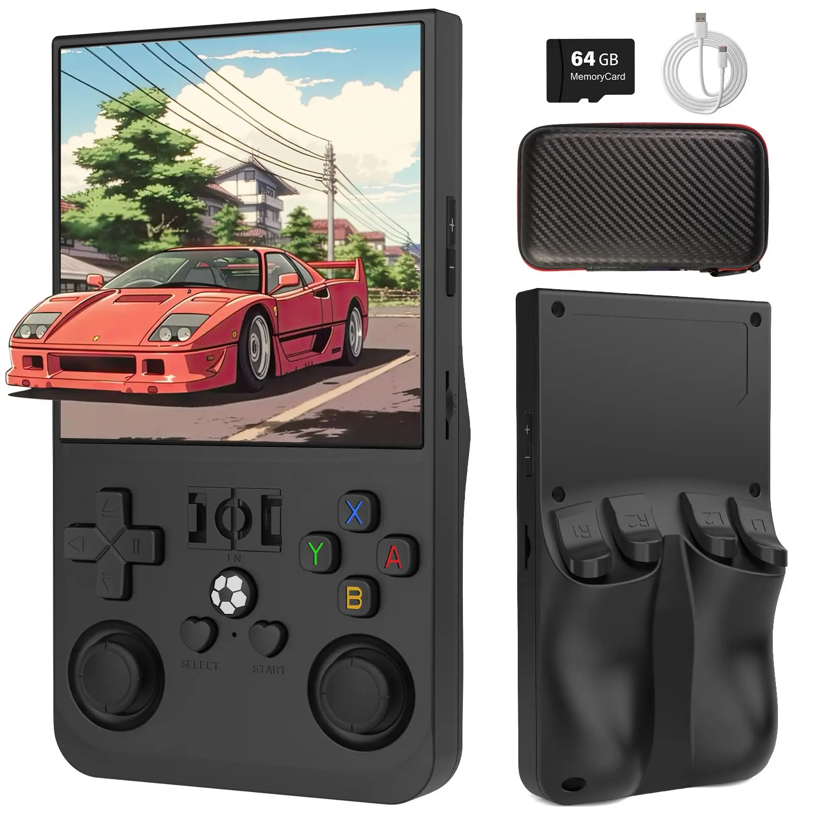 

Retro Handheld Game R36MAX 4.0 Inch IPS Screen Console Linux System 64GB Portable Pocket Video Player For Children Gifts