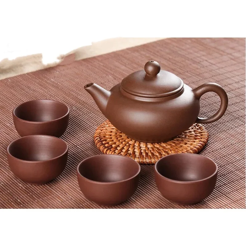 

Фиолетовый глиняный чайник Исин, фарфоровый кунг-фу, набор чайников, китайские чайники ручной работы