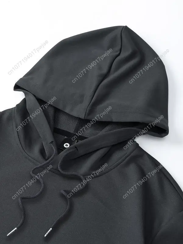 メンズ ストリート トレンディ パーカー - アメリカのニッチブランド 快適なストレッチ素材 長袖プルオーバー フード付きスウェットシャツ メンズウェア トップス