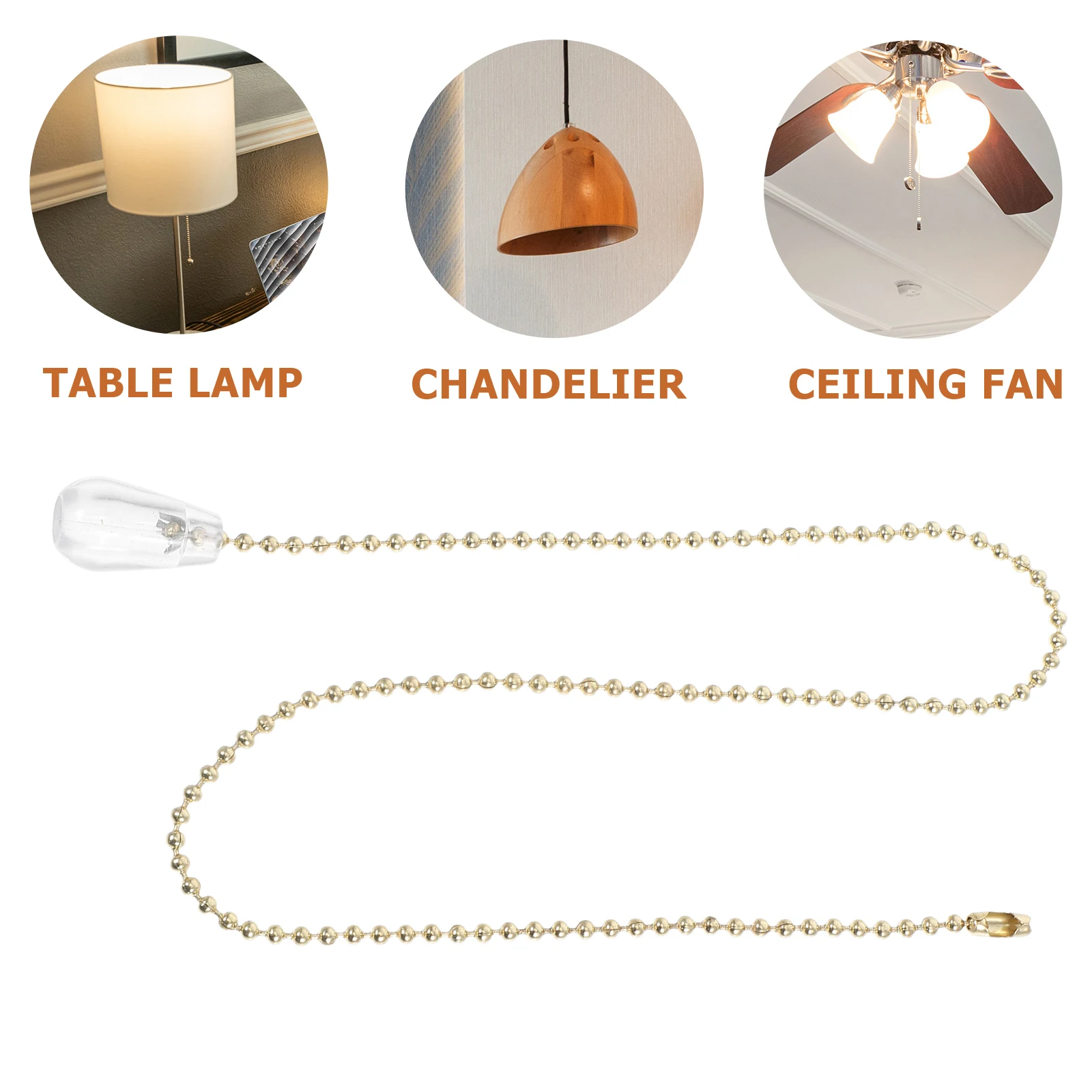 Transparent Pendant Light Pull Chain For Ceiling Fan Lamp Durable Plastic Metal Cord Switch Extender Decorative Hanging