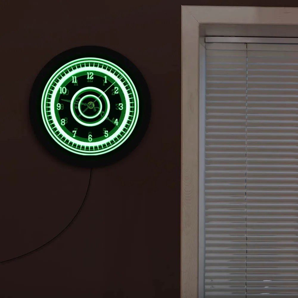 Luminous 3D Wall Clock with Silent Non-Ticking Arabic Numerals Illuminated Edge Lit Bar Beer Neon Sign Wall Clock with LED Light