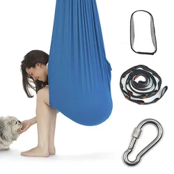 Adjustable Hammock Yoga Fitness Tool With Extension Straps Carabiners Children's Elastic Swing Sensory Training To Relieve