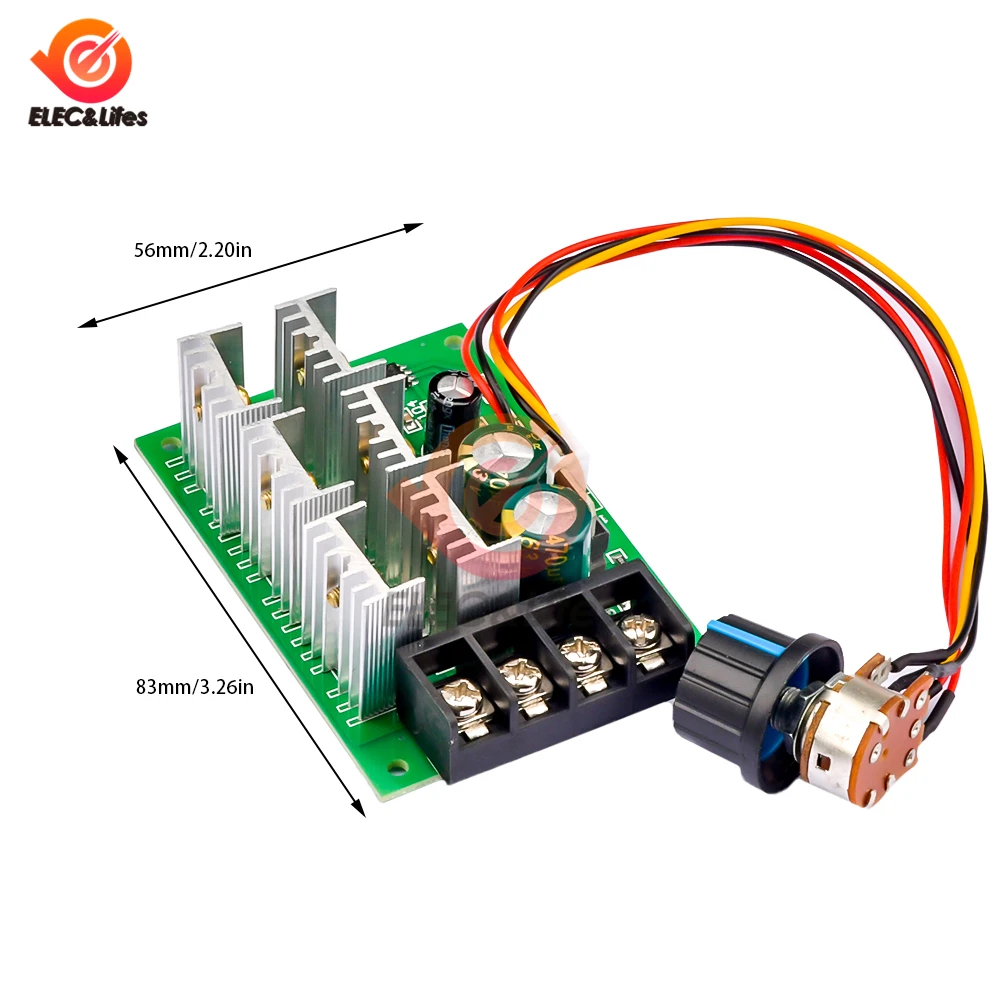 DC 9-55V 40A 2000W PWM DC Motor Pump Speed Regulator High Power Speed Controller 9V 12V 24V 36V 48V