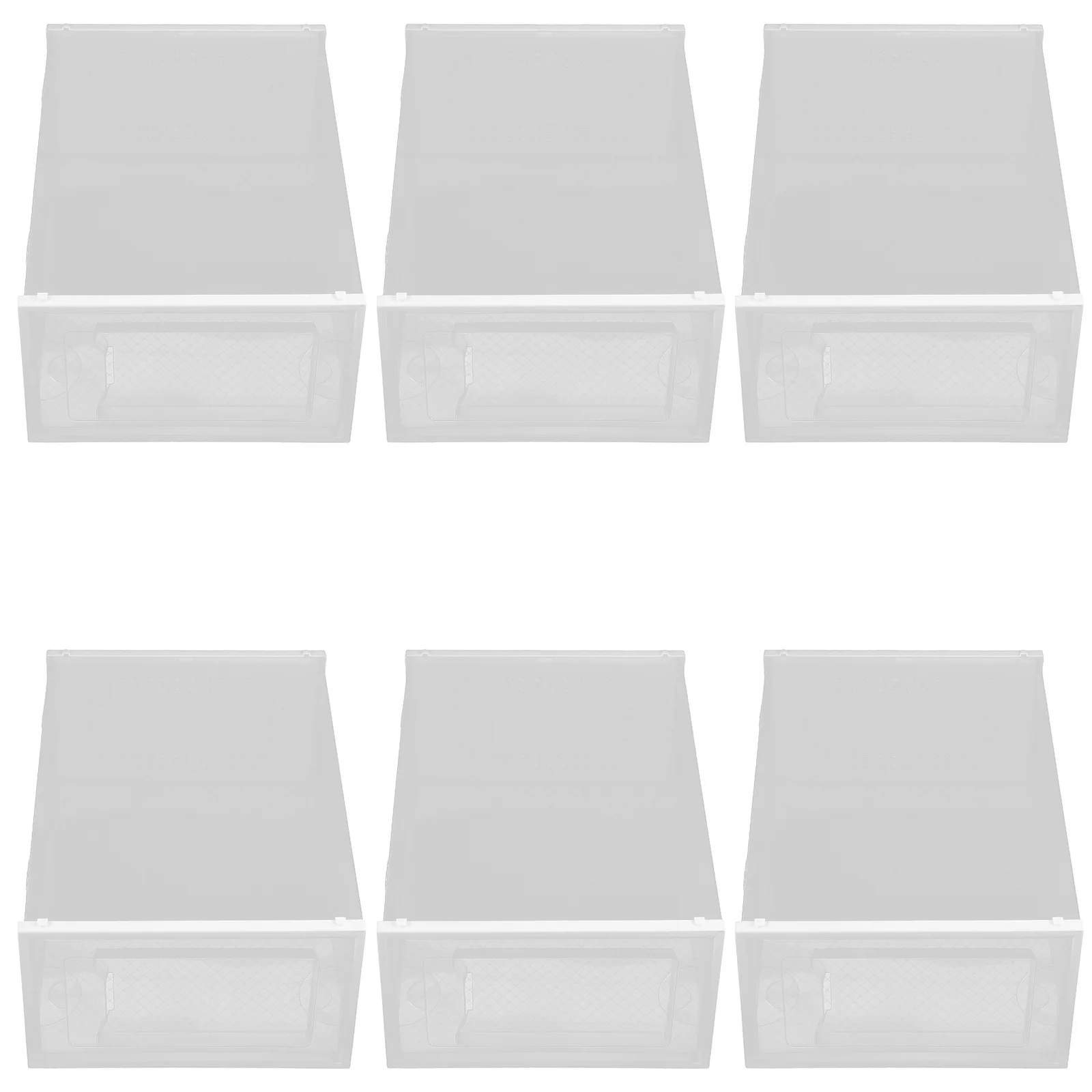 

6Pcs Transparent Shoe Storage Boxes Stackable Drawer Organizer Clear Plastic Shoe Boxes Storage Case for Closet Shoes
