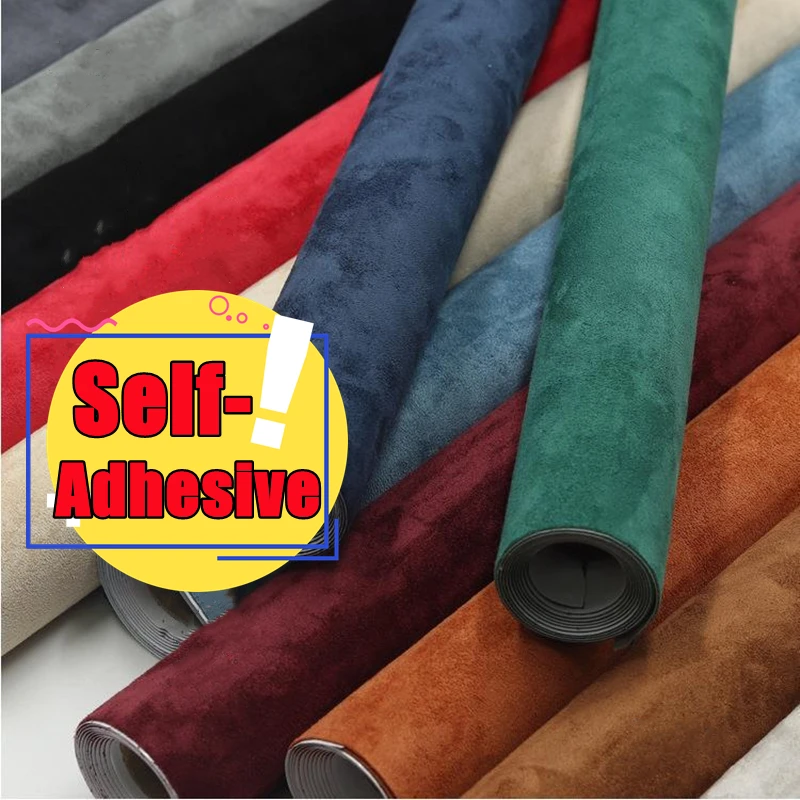 New Self Adhesive Suede Fabric Faux Suede PU Leather for Jewelry Box Craft Decor Self-adhesive Film Car Interior Styling Decal