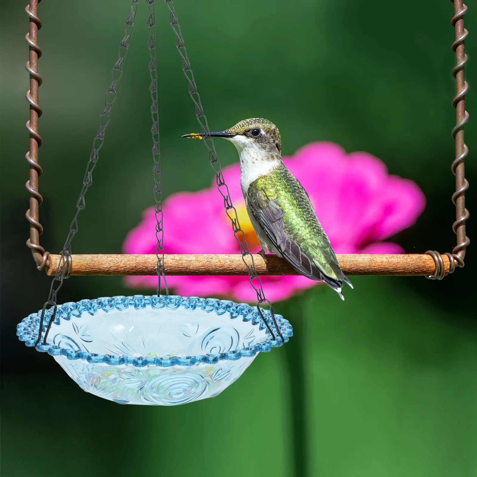 

Garden Hanging Bird Feeder Durable Plastic Outdoor Squirrel Proof Easy Refill Clean Wild Bird Feeding Tool Transparent Container