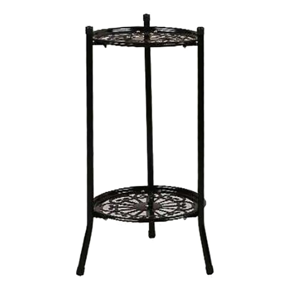 Soporte de Metal de dos capas para plantas, elegante estante para macetas, moderno, alto, decoración interior y exterior B