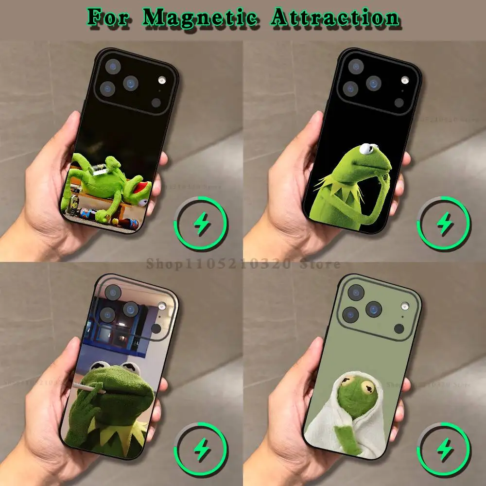 

K-Kermit Enough said Phone Case For iPhone 17,16,15,14,13,12,11,Pro,Max,Plus,E,Air,Mini Magnetic Magsafe Frosted Clear