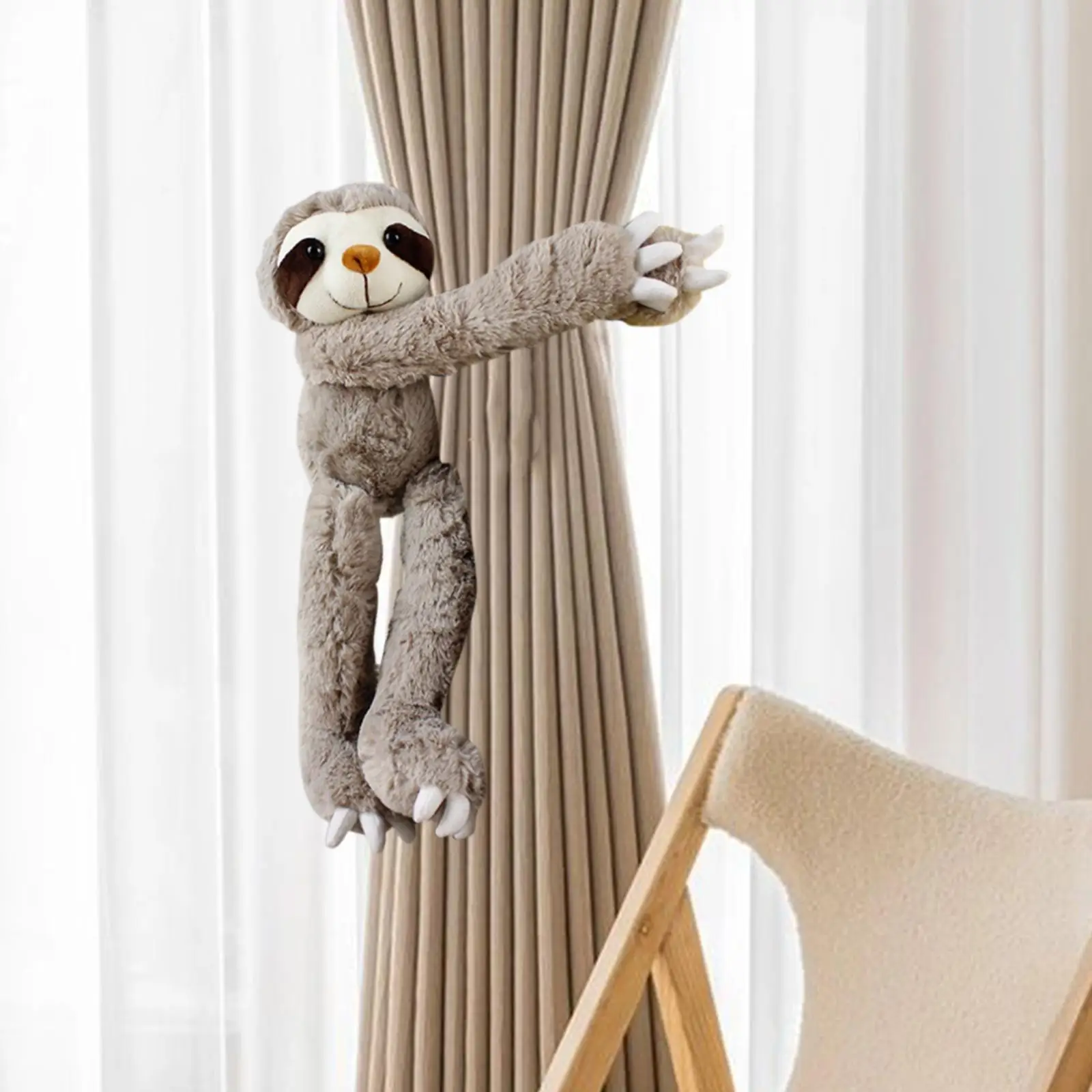 Sloth Cartoon Curtain Holder Plush Toy Curtain Hooks Plush Doll Curtain Tiebacks