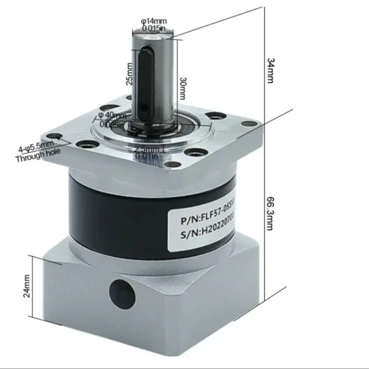 Planetary Reducer FLF57 Suitable for Nema 23 Gear Ratio  20 / 25 / 50 Max 25N.m For Nema23 57 Stepper Motor