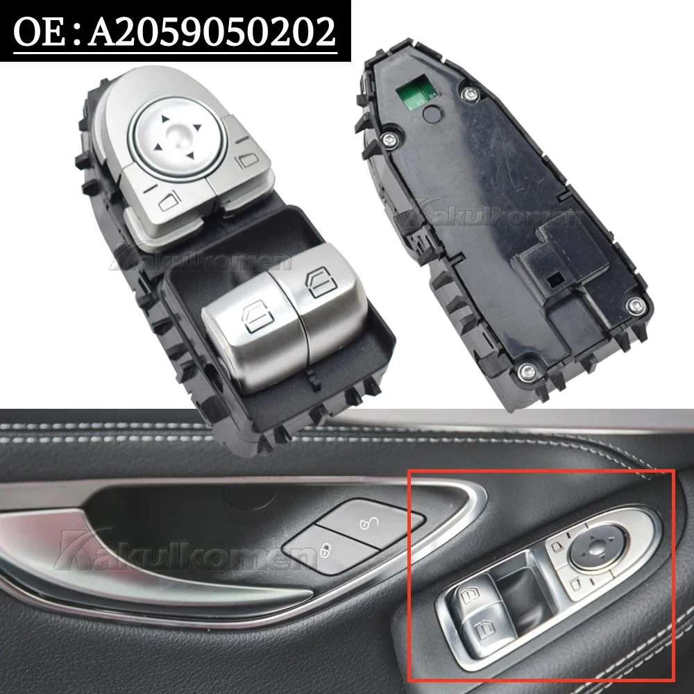 

For Mercedes Benz W205 C-Class C200 C300 C43 C63 A2059050202 2059050202 Car Electric Power Window Lifter Control switch Button