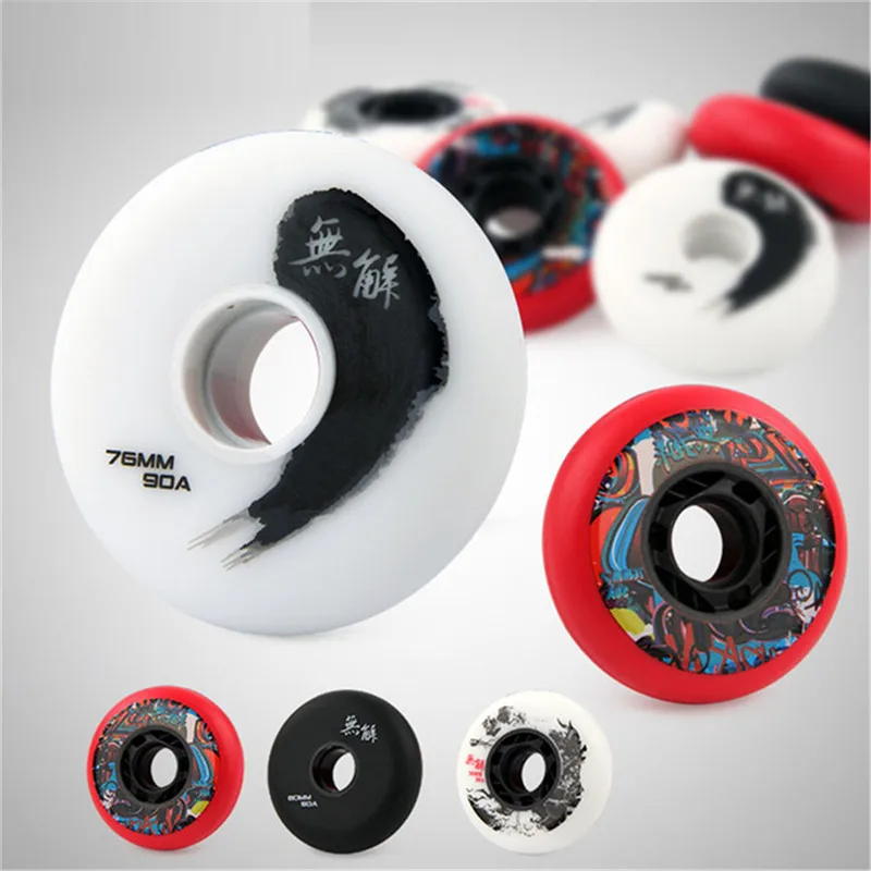 Original WUJIE Roller Skates Wheels 90A Inline Skating Wheels Slalom Sliding FSK Wheels For Urban Street Fitness Skating