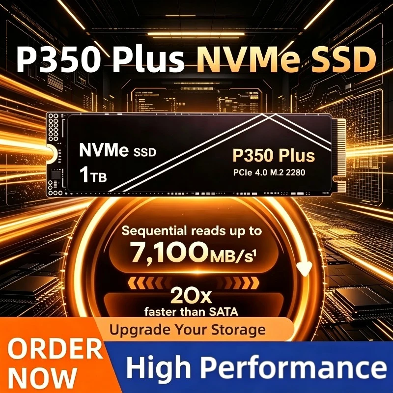 P350 PLUS External Portable SSD 1TB 2TB 4TB NVMe PCIe Gen High‑Performance Solid State Drive For Gaming Computer PS5 Laptop