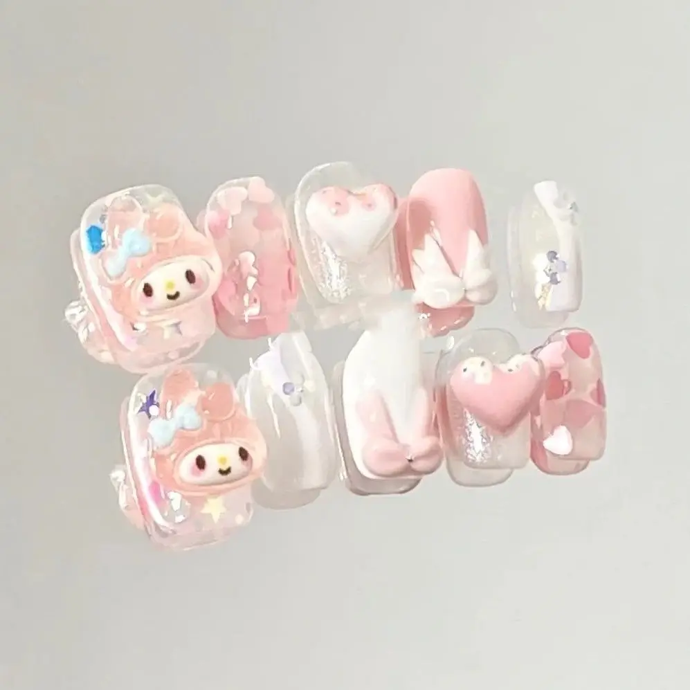 

Melody sequin bow handmade nail