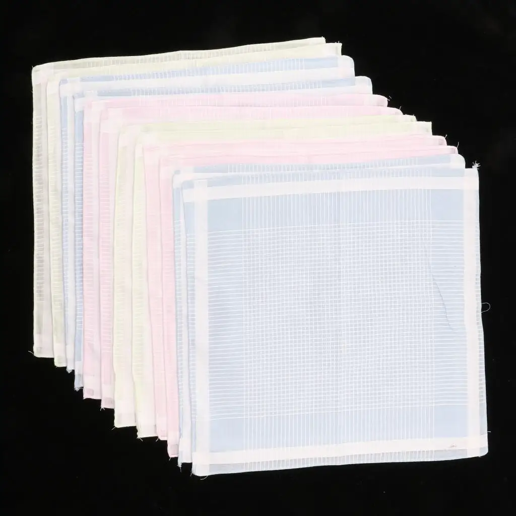 

12-pack 100% Cotton Mixed Handkerchiefs Ladies Handkerchiefs