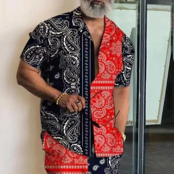 

Мужской комплект: футболка с принтом и шорты, повседневная спортивная одежда, осенний сезон, футболка с коротким рукавом и шорты-бриджи