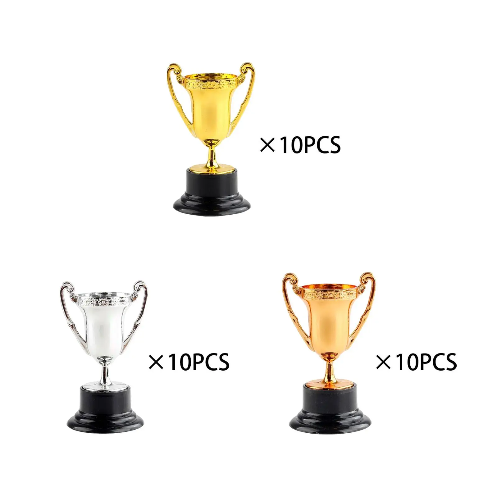 10Pcs Small Award Trophies Reward Prize Cup for Football Party Favors Sports