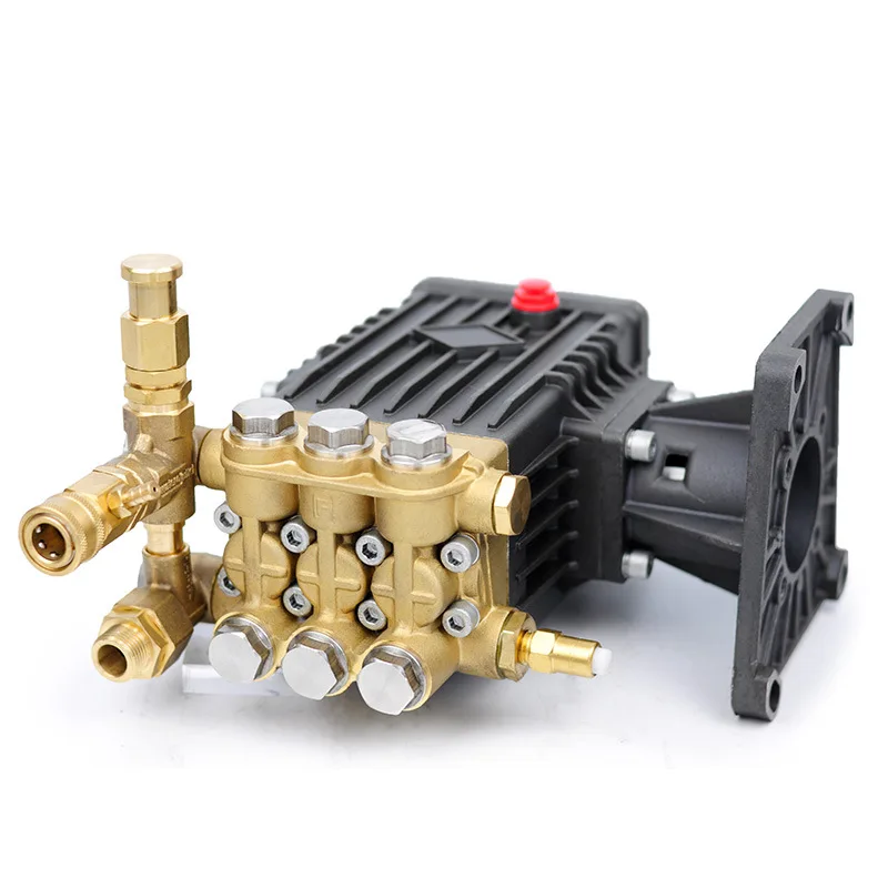 High Pressure Washer Pump F1807Q Brass Triplex Plunger Pump 250bar 15L/Min Hollow shaft 25.4mm for Gasoline/Diesel Engine Washer