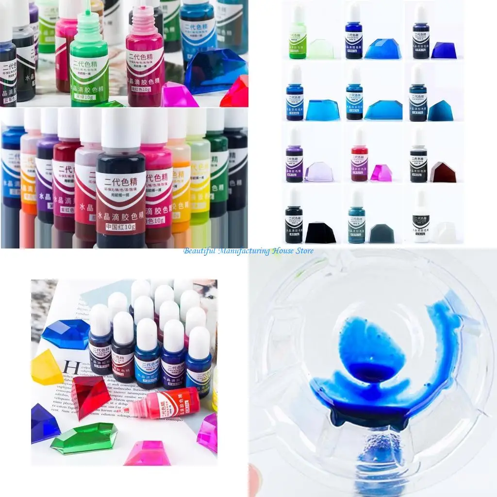 

E56A 24 цвета художественные чернила спиртовая смола пигмент набор для УФ-смолы окраска жидкая смола концентрированный краситель
