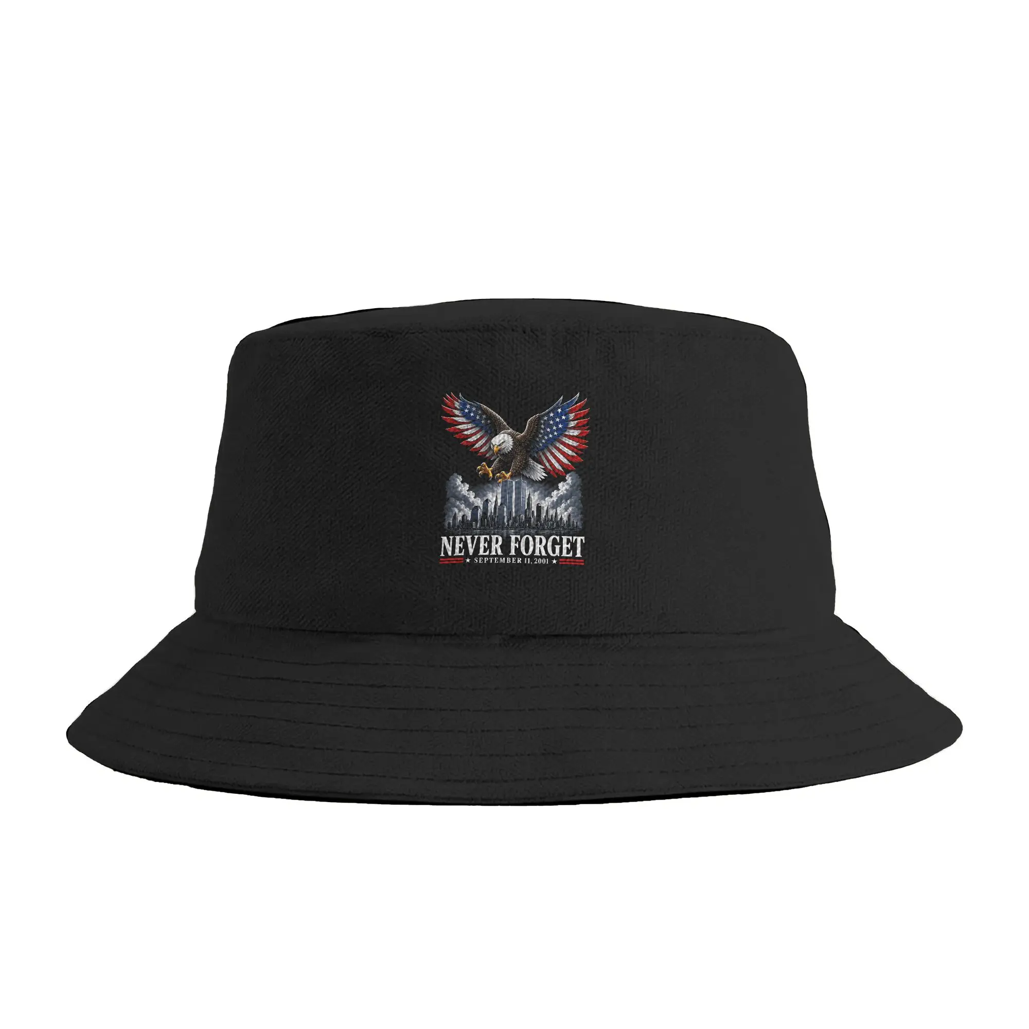 Never Forget September 11 2001 Memorial Day America Flag Bucket Hat Summer  Fashion Fisherman Hats For Men Women Soft Fold Caps