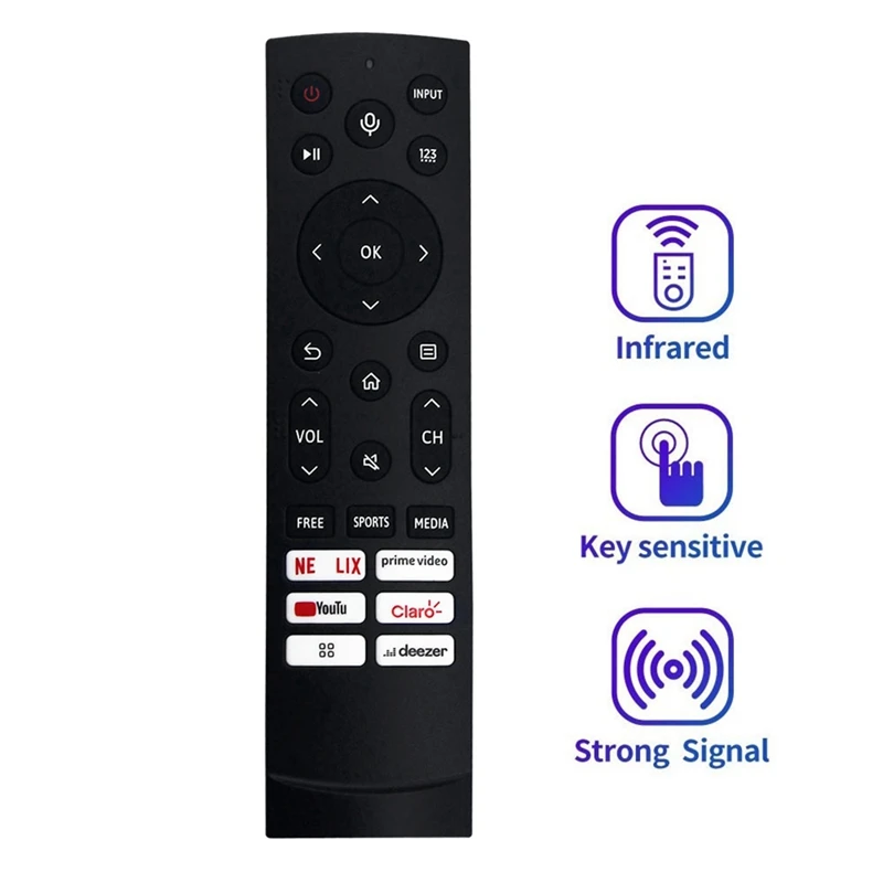 Controle remoto para HISENSE Smart LED TV, fácil de instalar, substituir ERF3Q90H