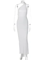 Neon Y2K Clothes One Shoulder Sleeveless Backless Ruched Bodycon Maxi Dresses For Women Club Birthday Party Evening Prom - Image 6