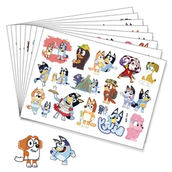 Bluey Family And Friends Anime Cartoon Figures 8 Styles Disposable Transfer Tattoo Stickers Pictures Children Birthday Toys Gift