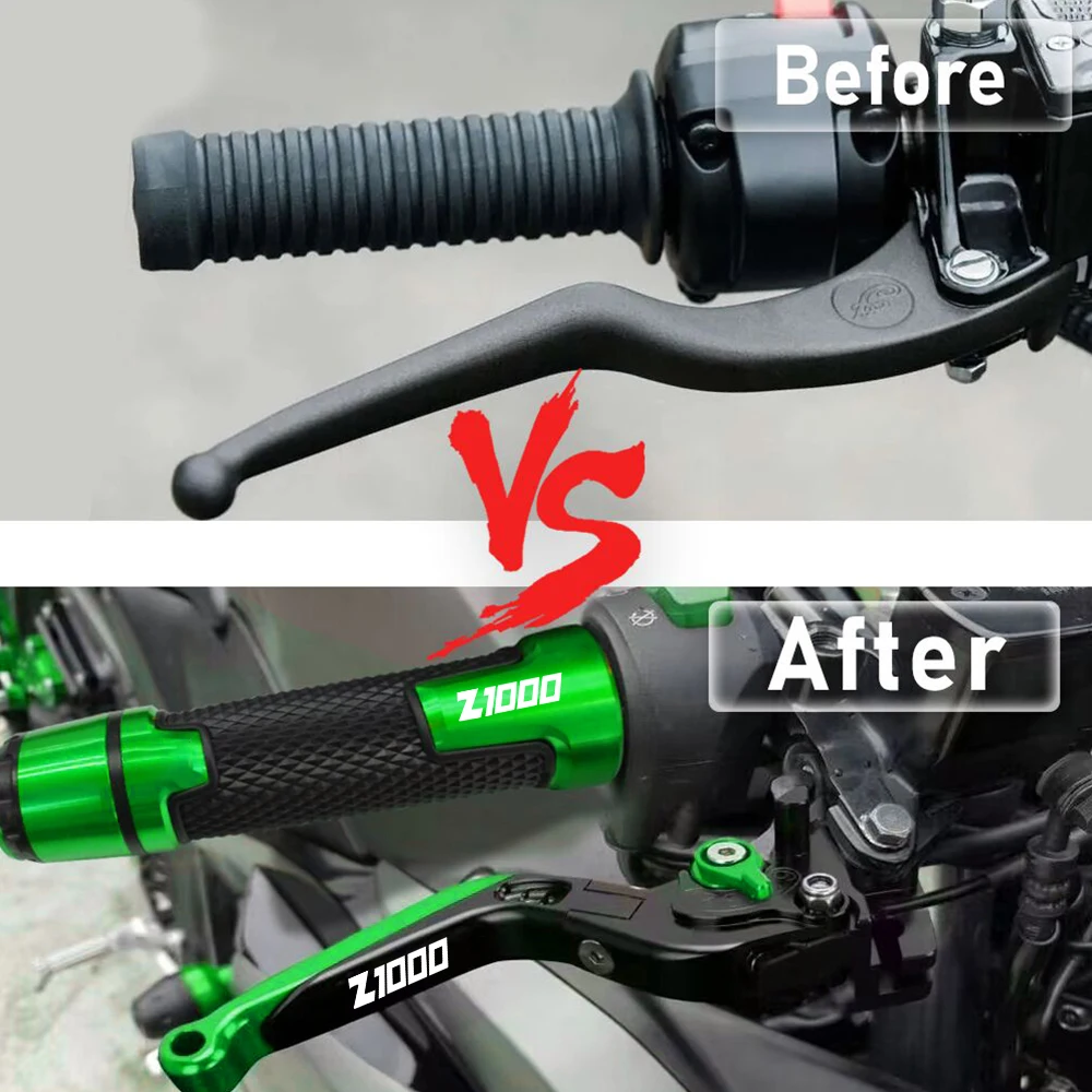 For KAWASAKI ninja Z1000 Z 1000 Motorcycle Accessories 2006 2005 2004 2003 Adjustable Brake Clutch Levers & Hand Handlebar grips