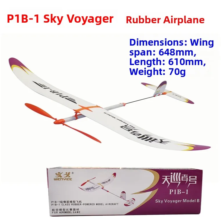 Tianxun P1B1 Rubber Band Powered Airplane Model Glider Assembly Kit Aircraft Model Toy for Collectors And Hobbyists