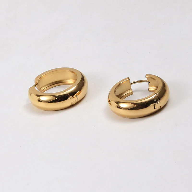 Thick huggie hoop earrings for women stainless steel hoop earrings minimalist jewelry waterproof jewelry new