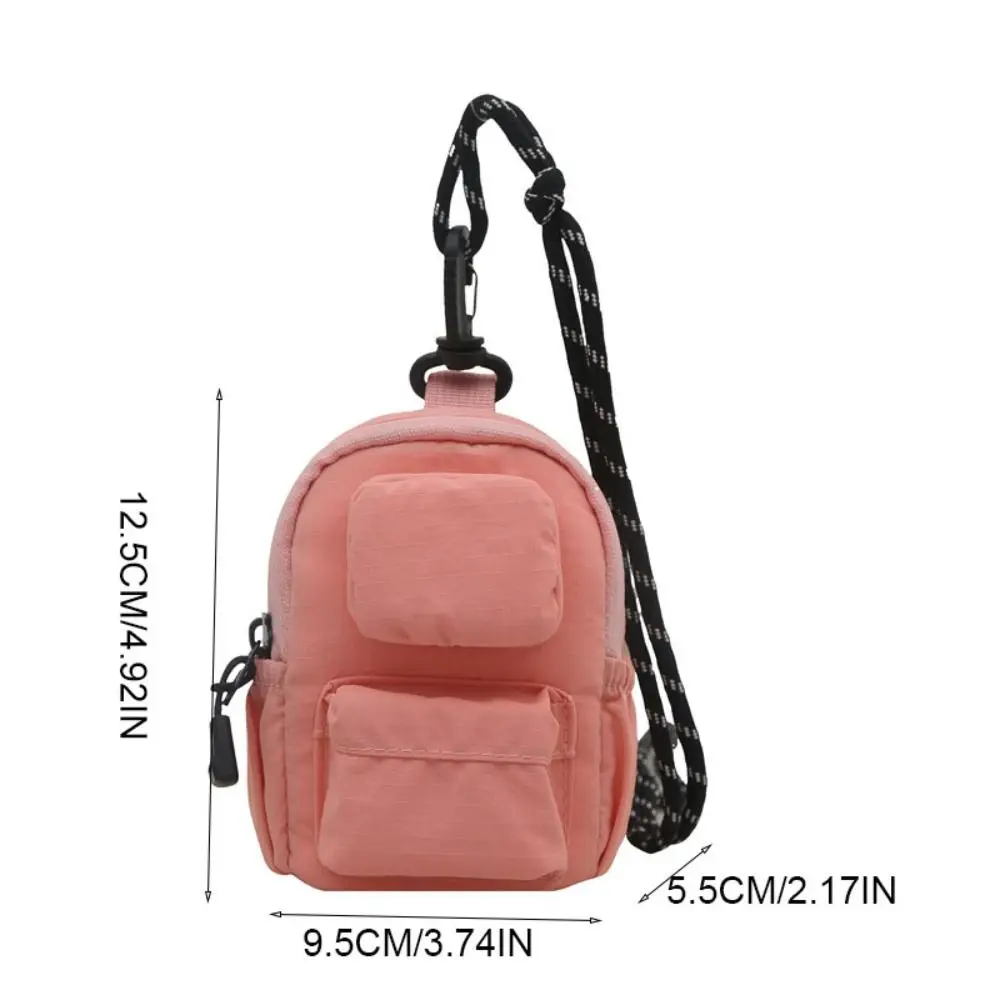 Nylonowa torebka na szyję w stylu koreańskim, wielofunkcyjna smycz, torba crossbody, hip-hopowy mini portfel, etui na szminkę i słuchawki dla dziewczyn.