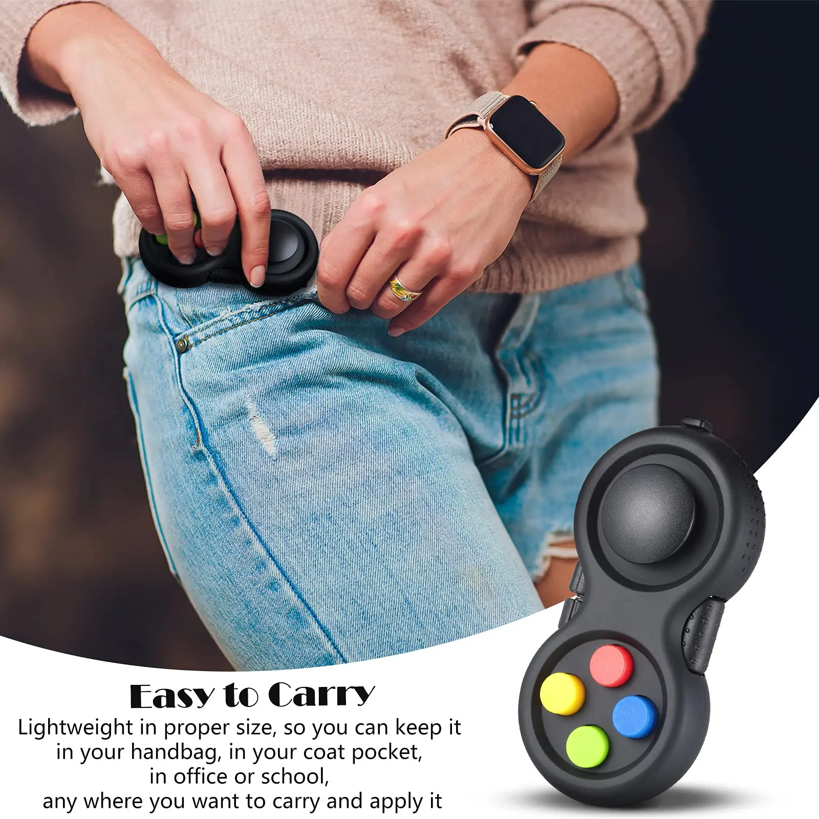 Juguetes con almohadilla antiestrés EDC, juguetes para aliviar el estrés, controlador de juguete sensorial de ansiedad antiestrés para adultos y niños, autismo, TDAH