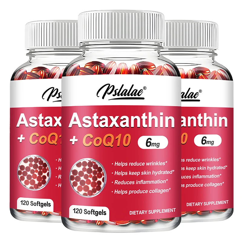 Astaxanthin + Coenzyme Q10 Capsules - Helps Heart and Brain Health, Boosts Energy Levels, Antioxidant Supplement