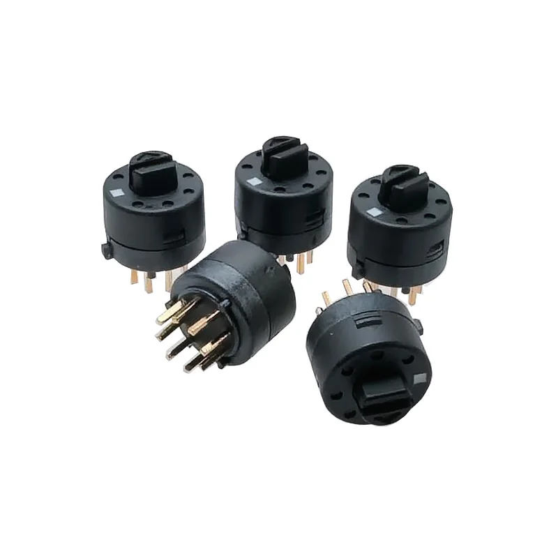 5PCS Original Dailywell 9mm Rotary Switch RT-0C8-D Short Handle Gold-plated feet 8 levels 360 Degrees