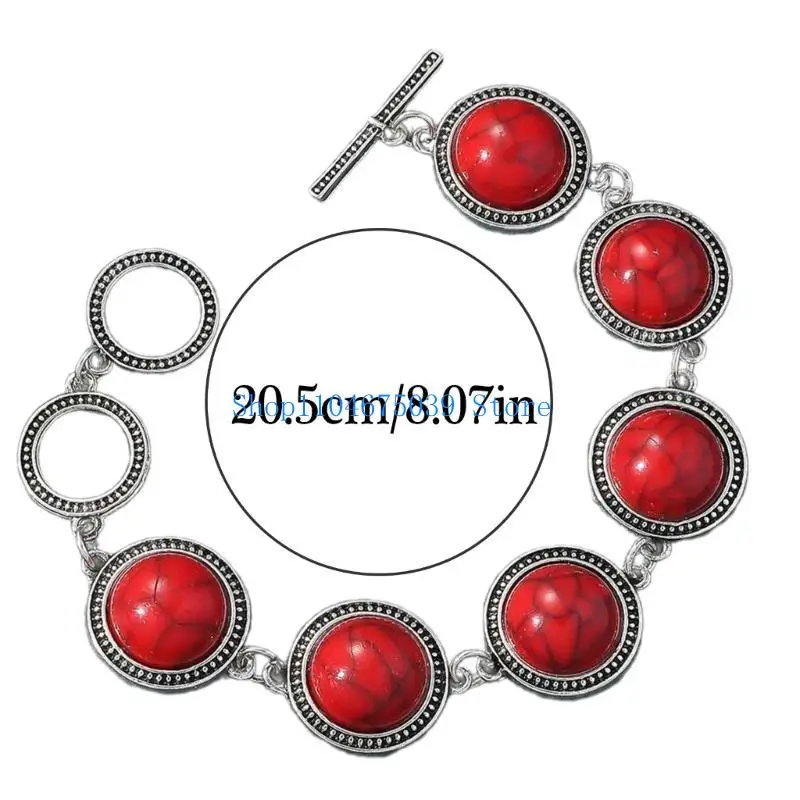 5ASD الأنيقة البوهيمية أنماط خمر زخرفة سوار الحجر للنساء مع الخرز القوي وسهل ارتداء التصميمات #6