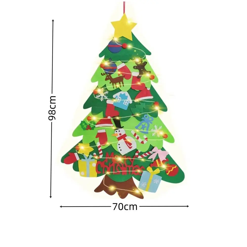 手作りのフェルトクリスマスツリー、クリスマスツリーの装飾品、創造的なDIYクラフト、子供のための柔らかい装飾