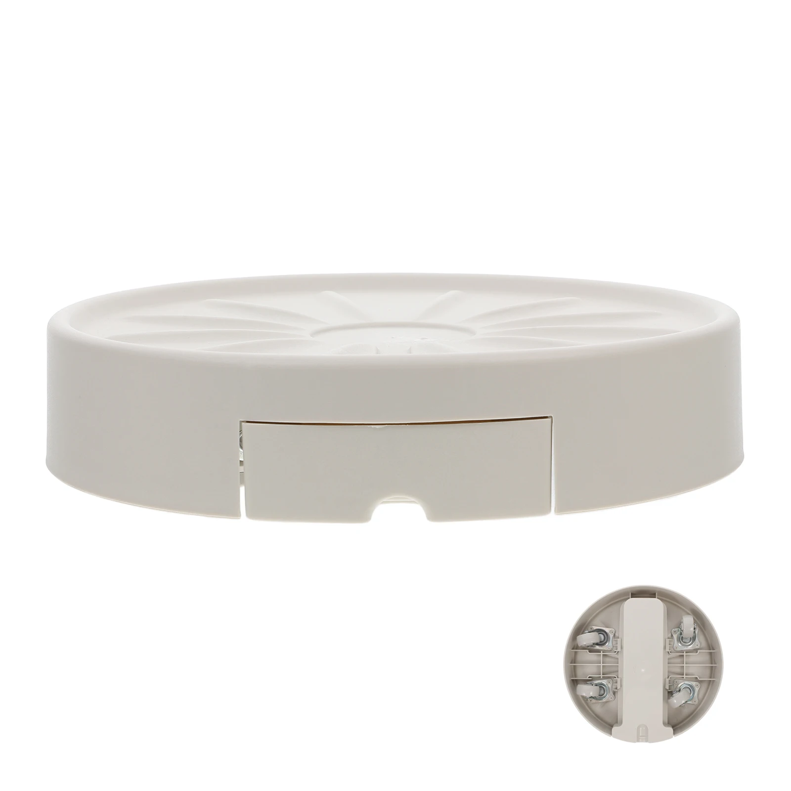 

Wheeled Planter Tray Universal Casters Removable Water Drawer Home Decor Plant Saucer Round White Efficient Drainage Ventilated