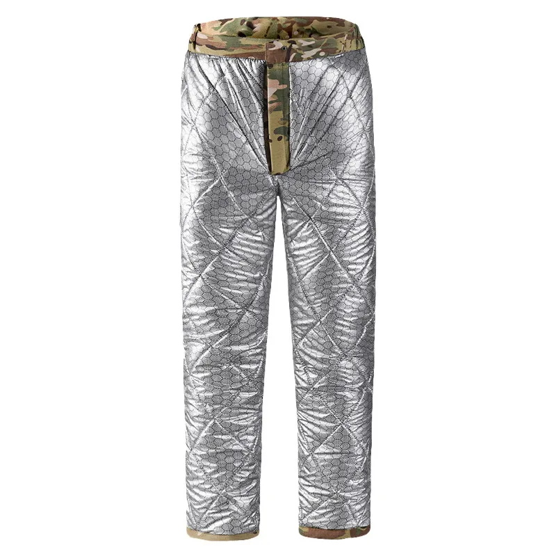 Outdoor Keep Warm Thermal Reflective Cotton Pants Men's Clothing Thickened Cold-Proof Training Camouflage Charging