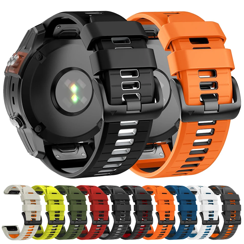 26mm 22mm Riemen für Garmin Fenix 7 7X Pro E 8 47mm 51mm/Enduro 3 2/Epix Gen2 Schnellverschluss-Armband Silikon-Sportuhrenarmband