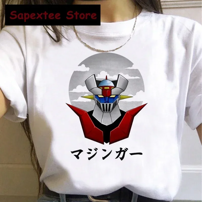 Hot Japanese Anime Mazinger Z T Shirt Women Kawaii Cartoon Summer Tops Harajuku T-shirt Funny Graphic Tees Unisex Tshirt